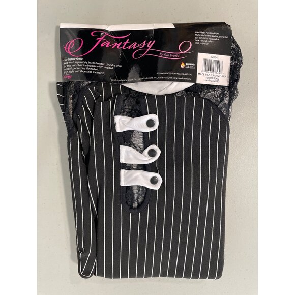 Fun World Fantasy Mob Stick Em Up Costume Size Small Medium Black Stripe NEW - Picture 3 of 7